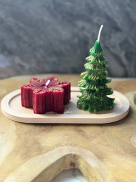 Aberto Design Christmas Candle Set de 3 piezas en Rojo y Verde